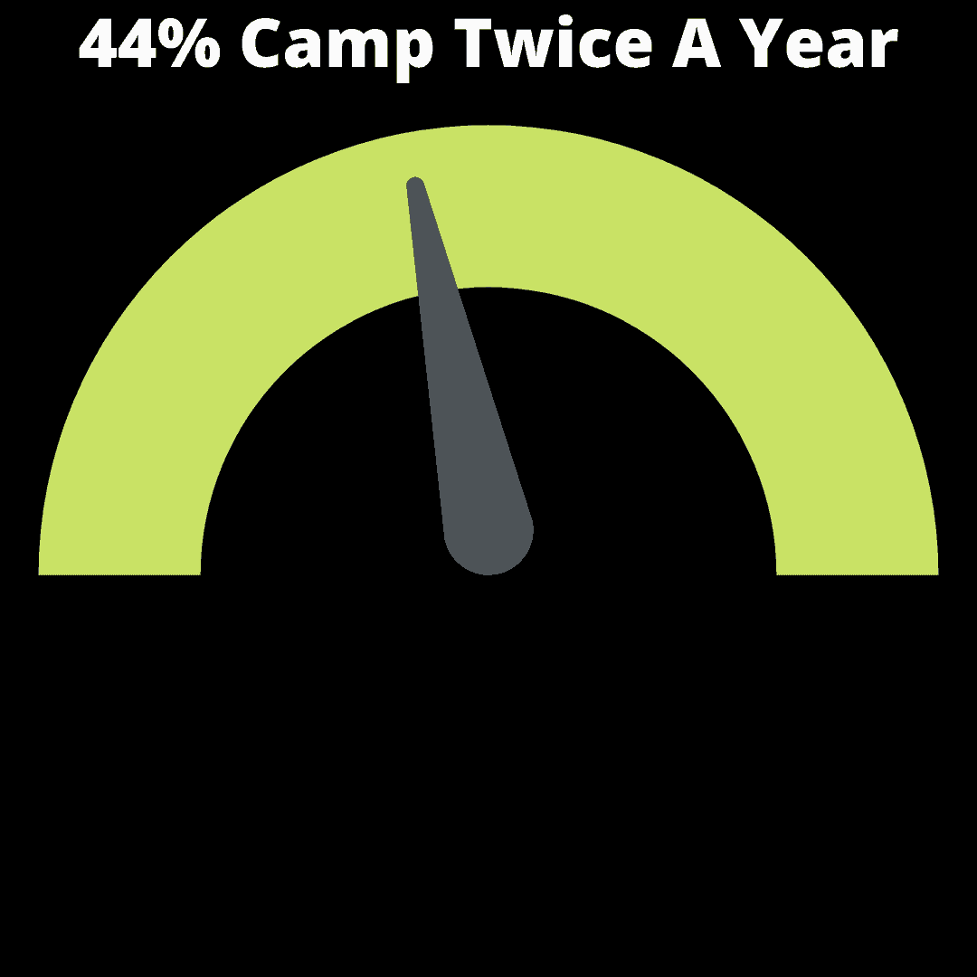 44% Camp Twice A Year infographic