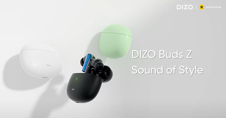 Heading into the top 3 entries on our list of best budget TWS earbuds under NPR 5000 in Nepal is the Dizo Buds Z. And it is also one of the more premium-looking pair of earbuds on this list. Available in black, white, and green finishes, there are plenty of color options to choose from as well. Anyway, Dizo Buds Z brings, what the company refers to as a “Natural Light” design, which includes a stem that reflects light.