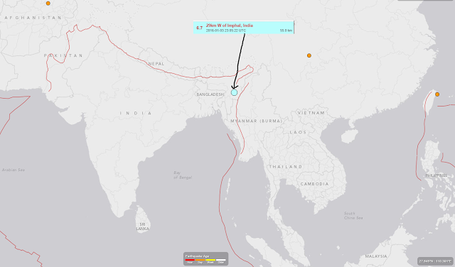 Earthquake in Manipur, India, Nepal, Manmyar